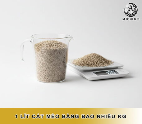 1 lít cát mèo bằng bao nhiêu Kg