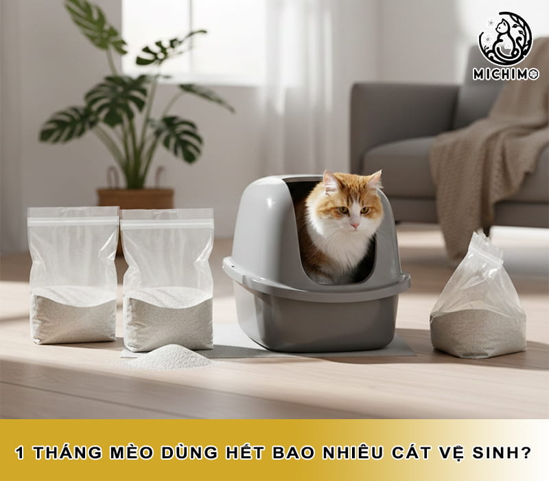 1 tháng mèo dùng hết bao nhiêu cát vệ sinh