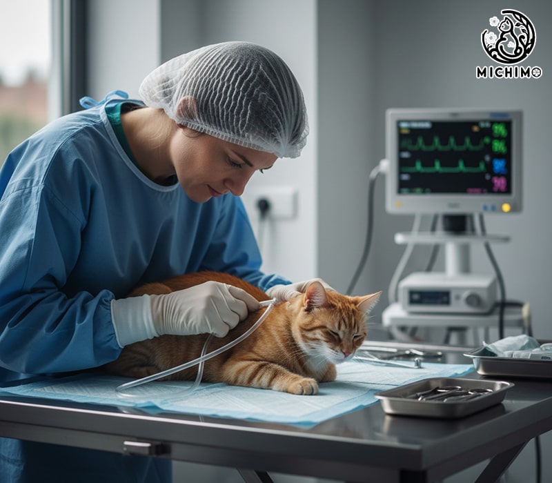 Quy trình thông tiểu tại phòng khám thú y