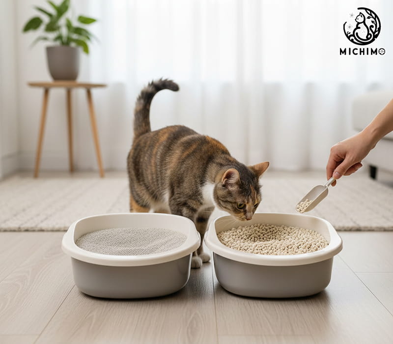 Chọn cát vệ sinh phù hợp với thói quen mèo