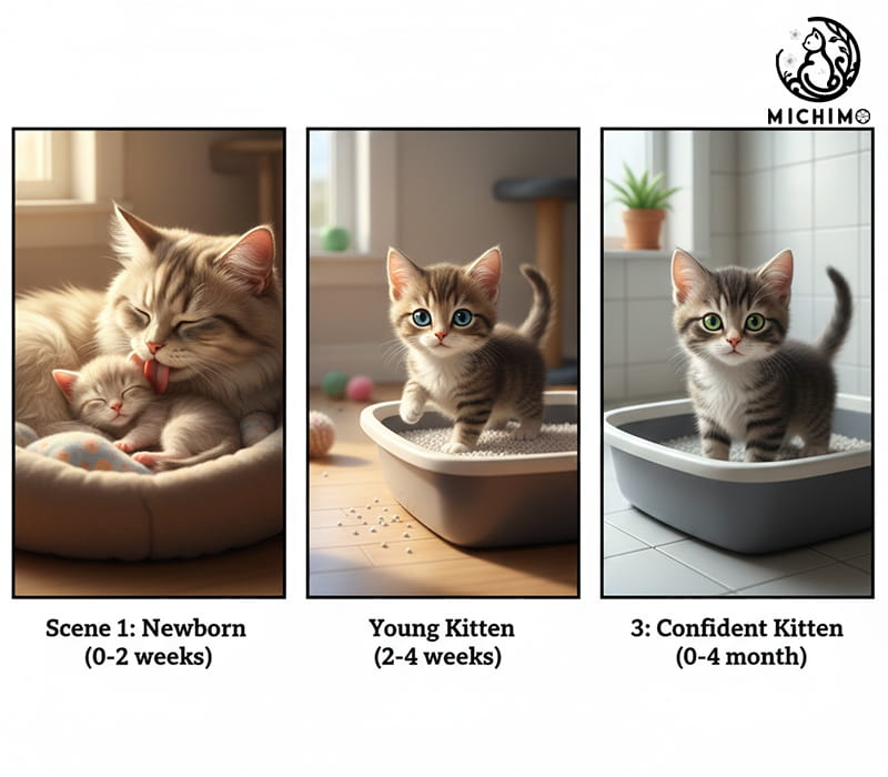 Mèo con bao lâu thì đi vệ sinh? (Giải đáp theo từng độ tuổi)