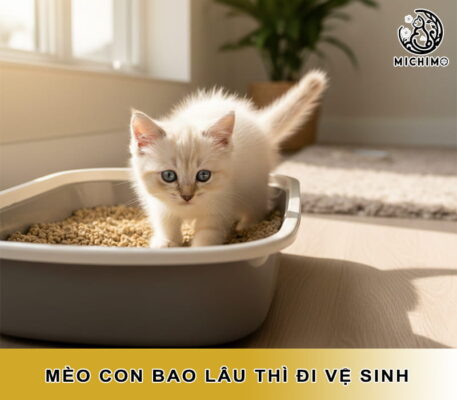 Mèo con bao lâu thì đi vệ sinh