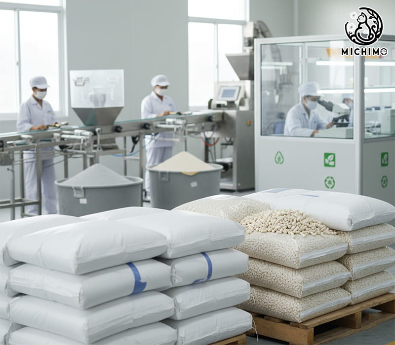 Các dòng cát mèo được sản xuất tại xưởng Michimo