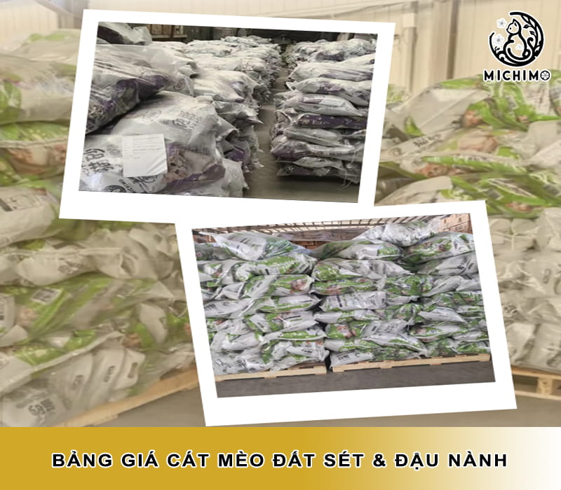 Bảng giá cát mèo đất sét & đậu nành