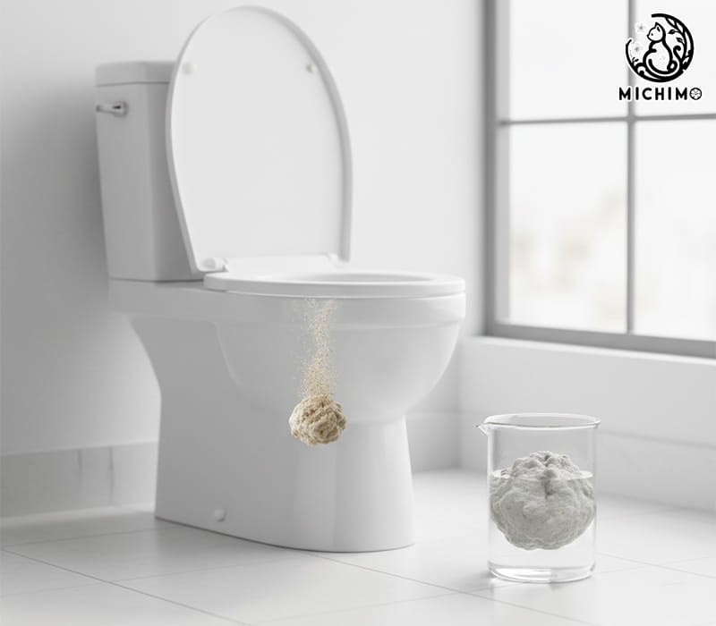 Có nên xả cát đậu nành xuống bồn cầu không?