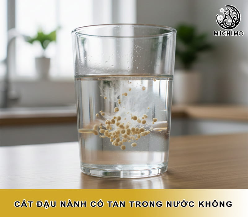 cát đậu nành có tan trong nước không