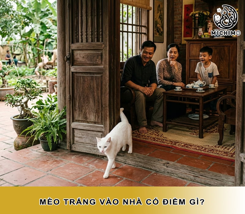 Mèo trắng vào nhà có điềm gì?