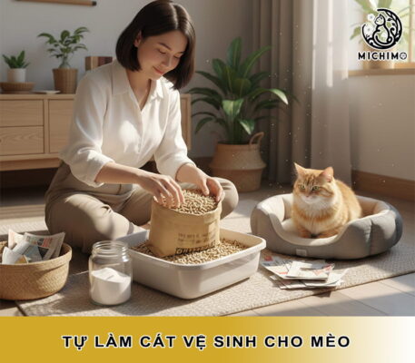 Tự làm cát vệ sinh cho mèo