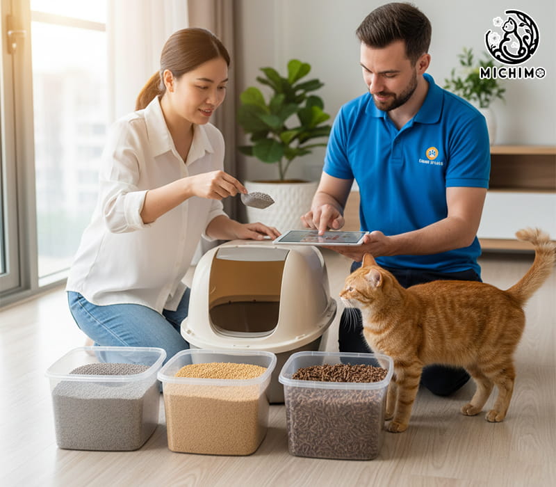 Lời khuyên từ Michimo Pet Shop khi lựa chọn cát vệ sinh cho mèo