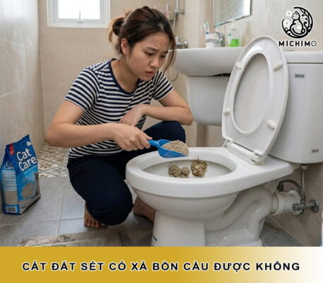 Cát đất sét có xả bồn cầu được không?