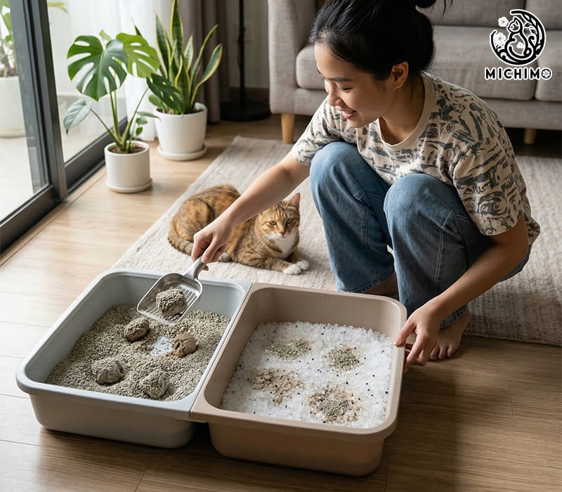 Vì sao cần chọn đúng loại cát mèo?