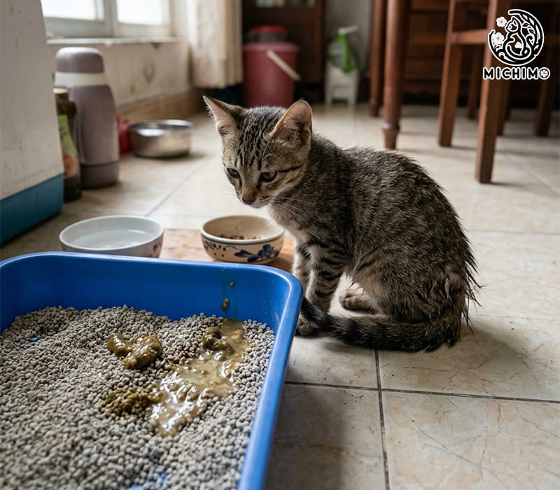 Dấu hiệu mèo bị tiêu chảy