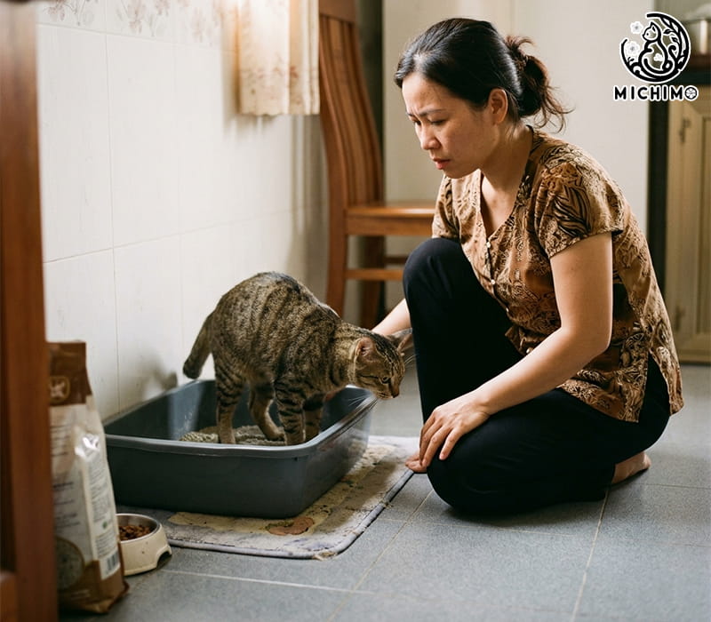 Mèo đi ngoài nhiều lần trong ngày