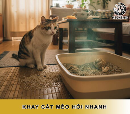 Khay cát mèo hôi nhanh