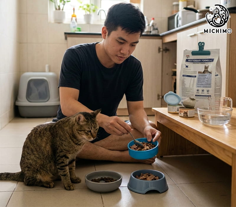 Do thay đổi thức ăn đột ngột