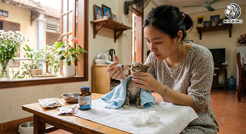 Bước 4: Sử dụng men vi sinh & thuốc hỗ trợ