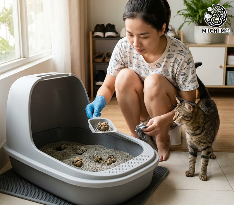 Theo dõi phân mèo mỗi ngày
