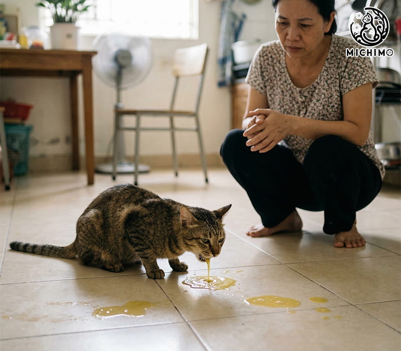 Mèo nôn nhiều lần trong ngày