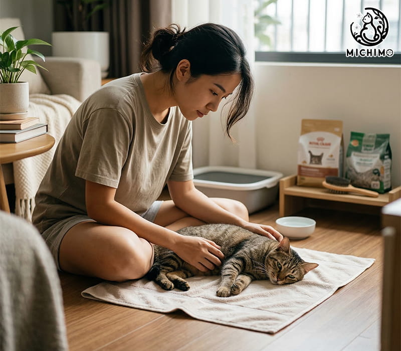 Theo dõi tình trạng của mèo