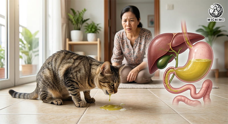 Dịch vàng mèo nôn ra là gì?