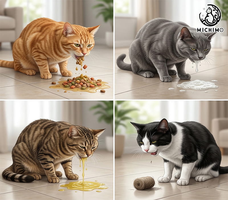 Phân biệt các loại nôn ở mèo