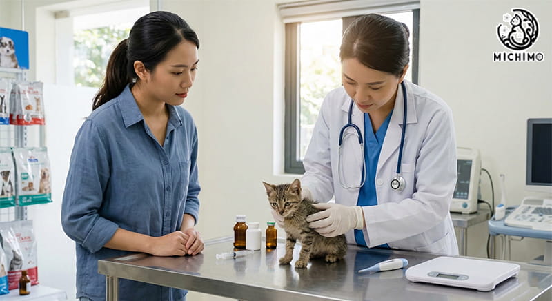 Đưa đến cơ sở thú y để kiểm tra tổng quát