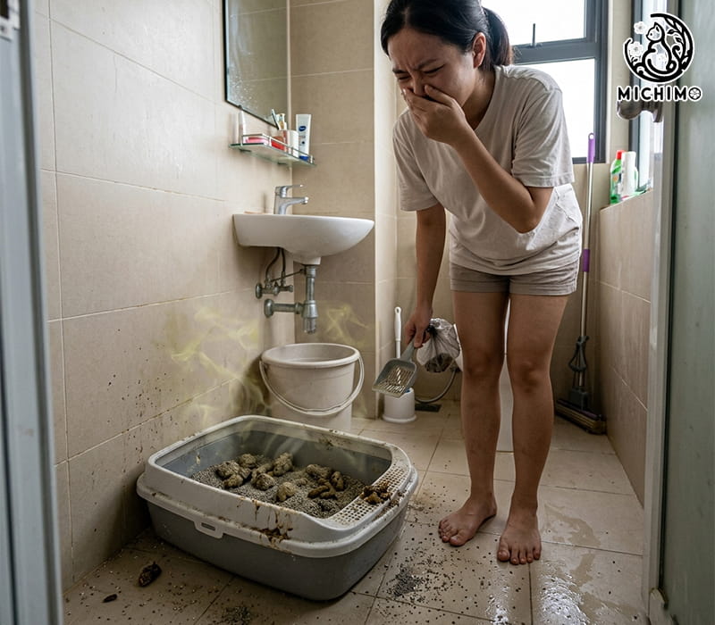 Vệ sinh khay đựng cát mèo