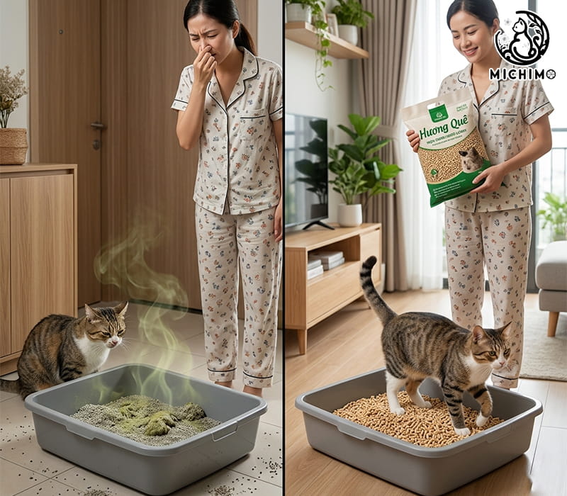 Chọn loại cát mèo chất lượng