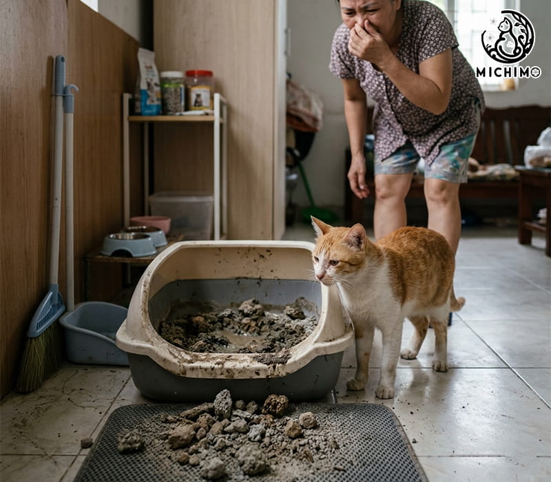 Cát đã bão hòa, mất khả năng khử mùi