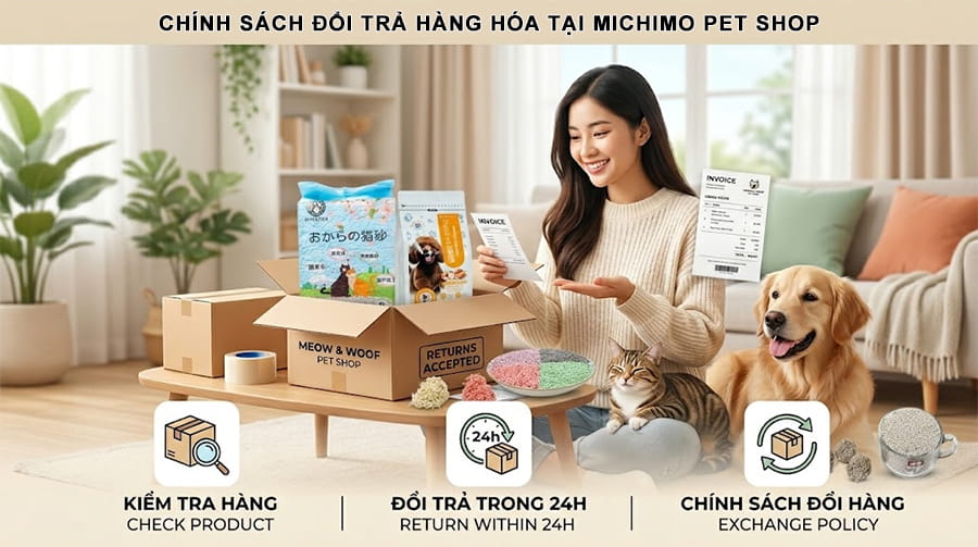 Chính sách đổi trả hàng tại Michimo Pet Shop