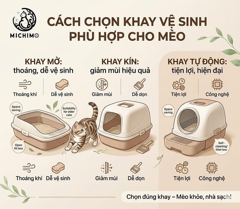 Chọn khay vệ sinh cho mèo