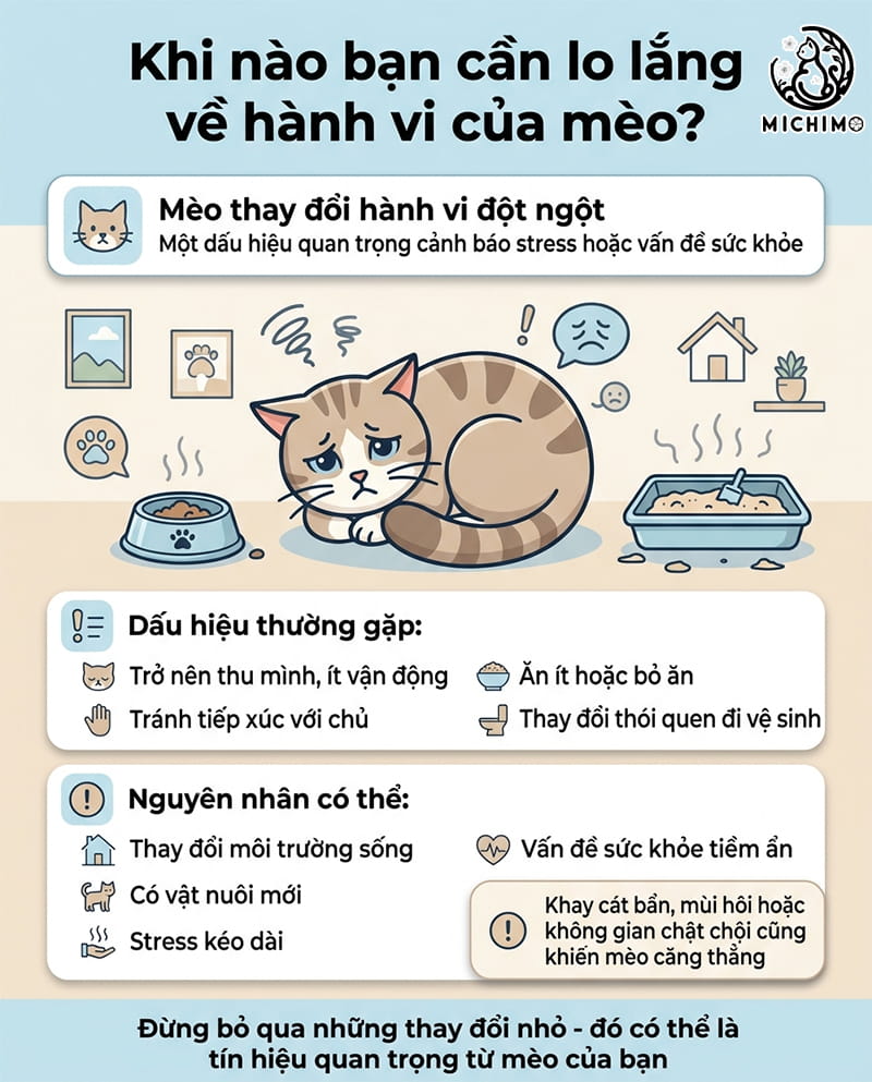 Mèo thay đổi hành vi đột ngột