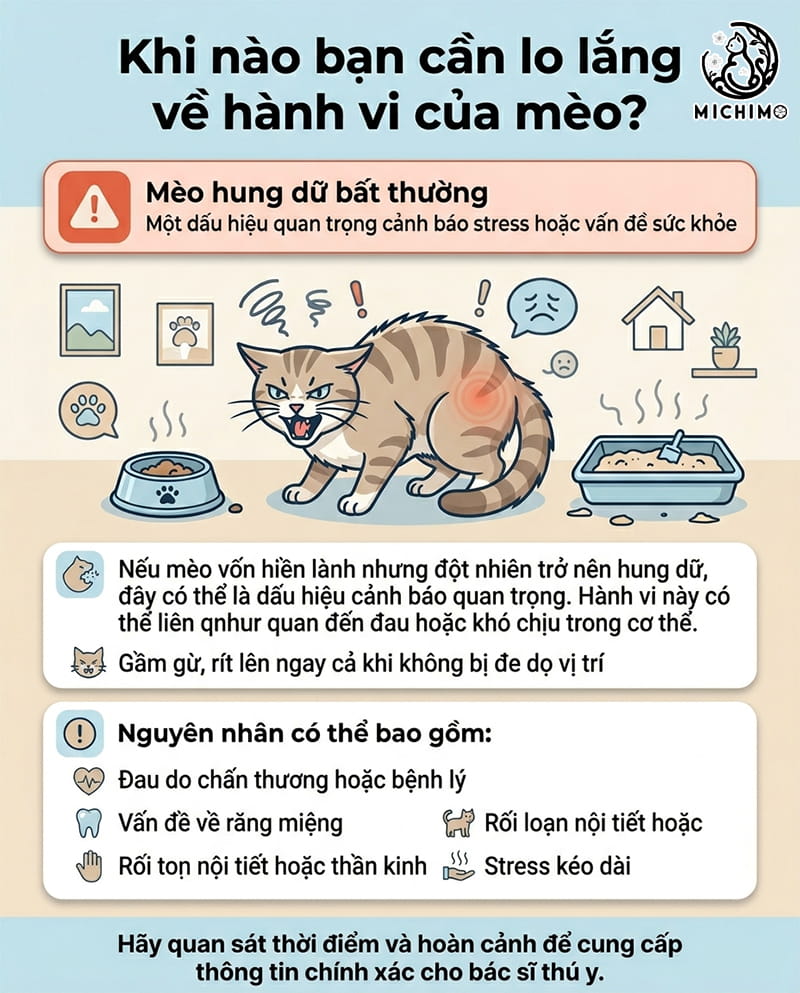 Mèo hung dữ bất thường