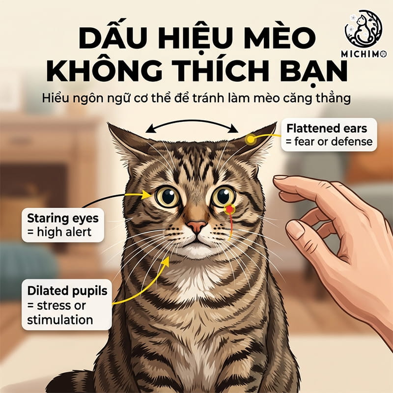 Tai cụp xuống, mắt nhìn chằm chằm