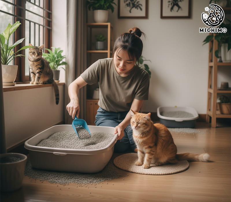 Duy trì khay cát chất lượng – yếu tố quan trọng giúp mèo thoải mái và gắn bó hơn
