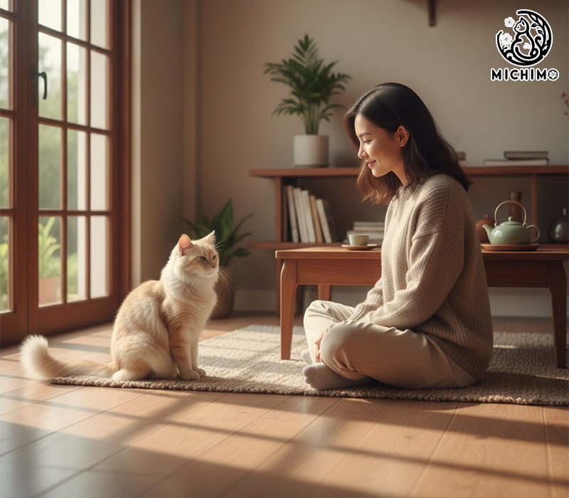 Mèo vẫy đuôi nhẹ khi nhìn bạn