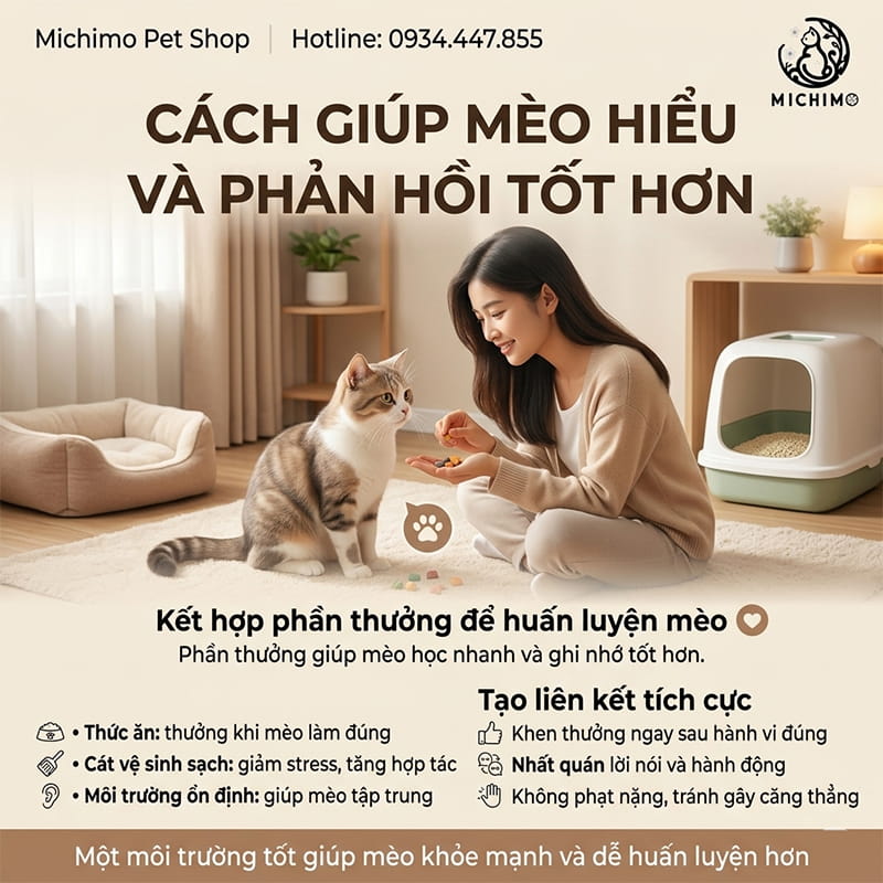 Kết hợp phần thưởng để huấn luyện mèo