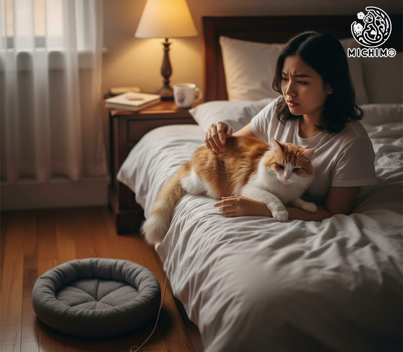 Khi nào cần chú ý khi mèo nằm lên bụng người