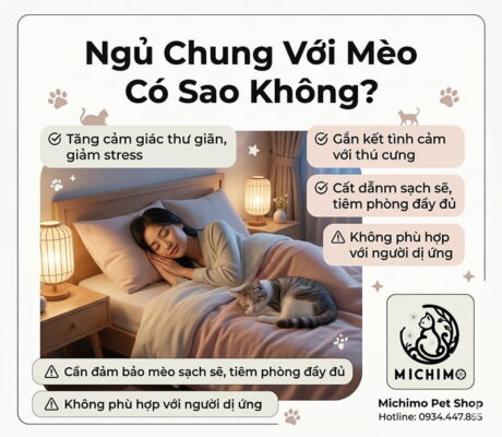 Ngủ chung với mèo có sao không?