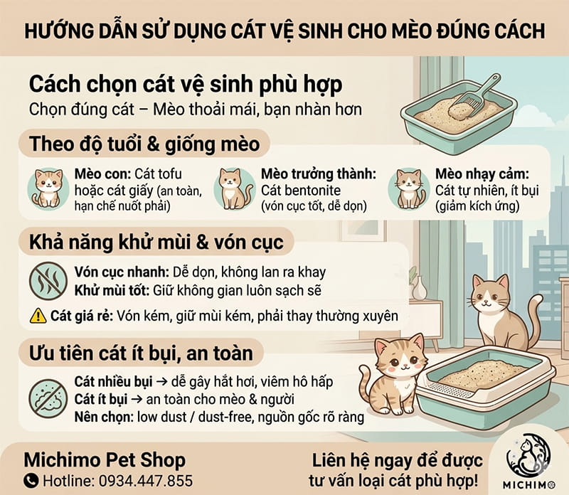 Cách chọn cát vệ sinh phù hợp