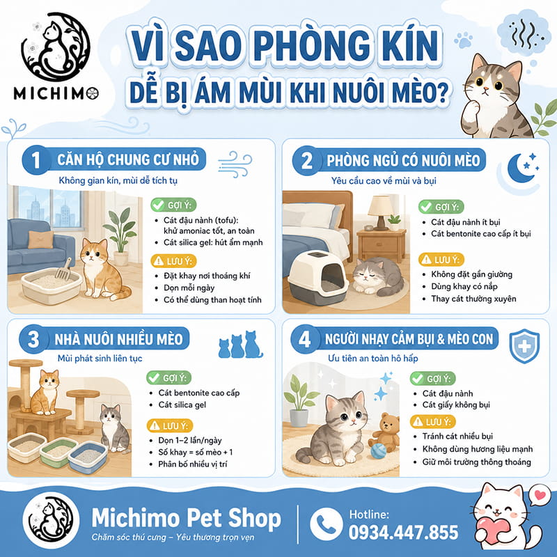 Cát nào khử mùi tốt nhất cho từng nhu cầu?